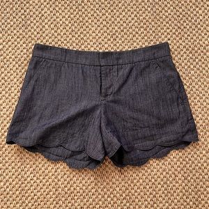 Club Monaco Scalloped Navy Shorts Size 0